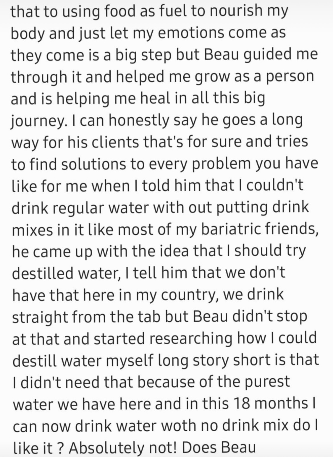 Long testimonial part 2